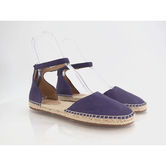 Eileen Fisher Women Lala Espadrille Flat Size 11 Blue Purple Leather Ankle Strap - Picture 1 of 11